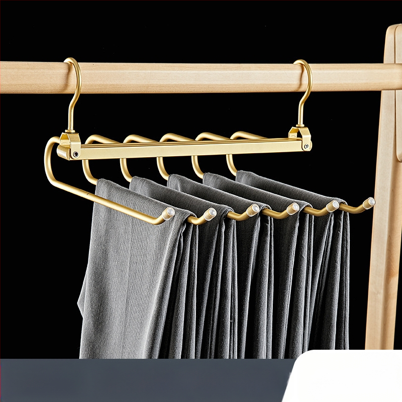 Sulankstomas kelnių laikiklis, kelių lygių iš aliuminio lydinio, žąsies formos dizainas, namų drabužių spintai