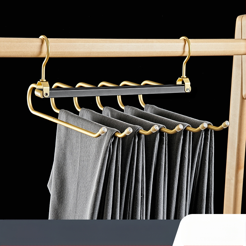 Sulankstomas kelnių laikiklis, kelių lygių iš aliuminio lydinio, žąsies formos dizainas, namų drabužių spintai