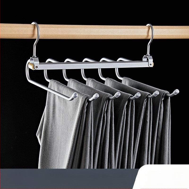 Sulankstomas kelnių laikiklis, kelių lygių iš aliuminio lydinio, žąsies formos dizainas, namų drabužių spintai