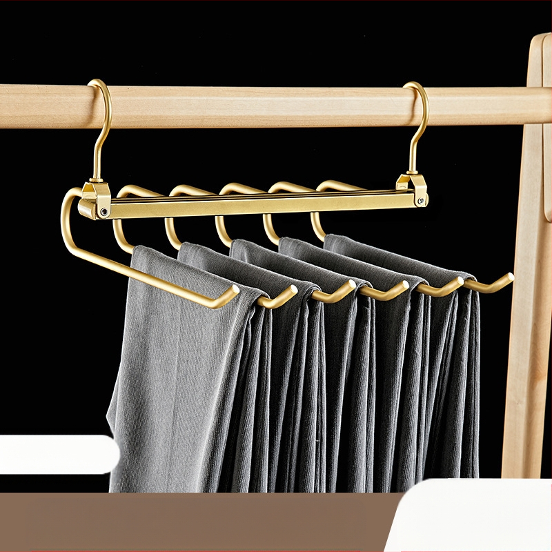 Sulankstomas kelnių laikiklis, kelių lygių iš aliuminio lydinio, žąsies formos dizainas, namų drabužių spintai