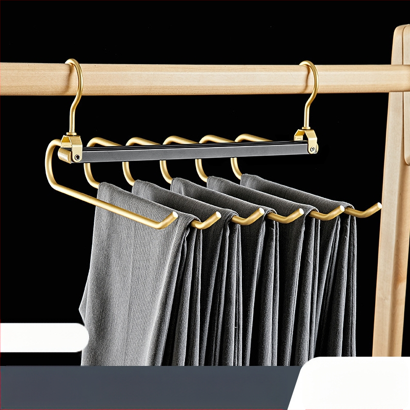 Sulankstomas kelnių laikiklis, kelių lygių iš aliuminio lydinio, žąsies formos dizainas, namų drabužių spintai