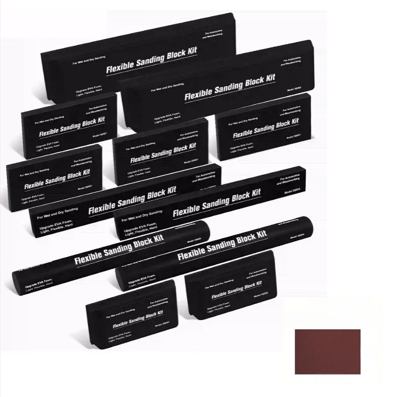 EVA шлайф-блокове комплект - гъвкави, мокро/сухо шлайфане, за дървообработка и автомобилна каросерия, 7 или 12 броя