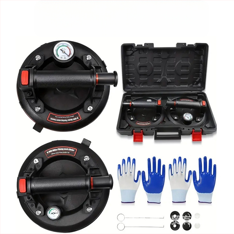 Вакуумна чашка за засмукване за стъкло, керамични плочки, мрамор и каменни плочи; тежък индустриален клас; ръчна въздушна помпа за повдигане; силно всмукване