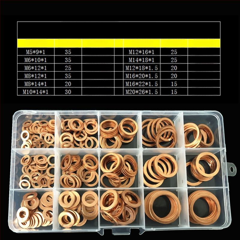 Комплект O-образни уплътнения за автомобили, плоски уплътнения, 200/420 броя, GB стандарт, повърхностна обработка pickling, материал T2