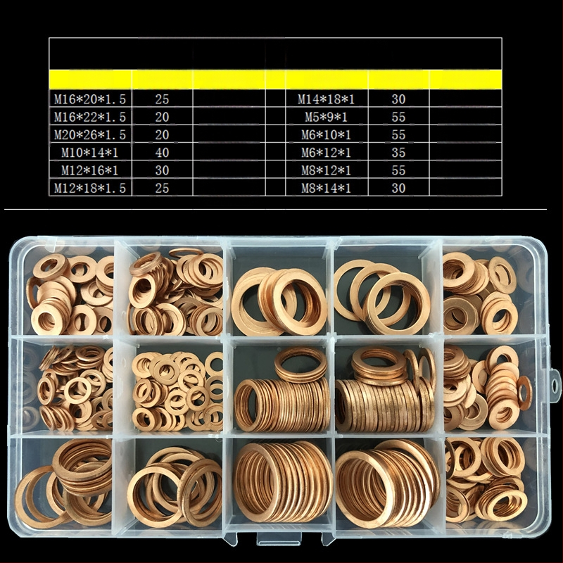 Комплект O-образни уплътнения за автомобили, плоски уплътнения, 200/420 броя, GB стандарт, повърхностна обработка pickling, материал T2