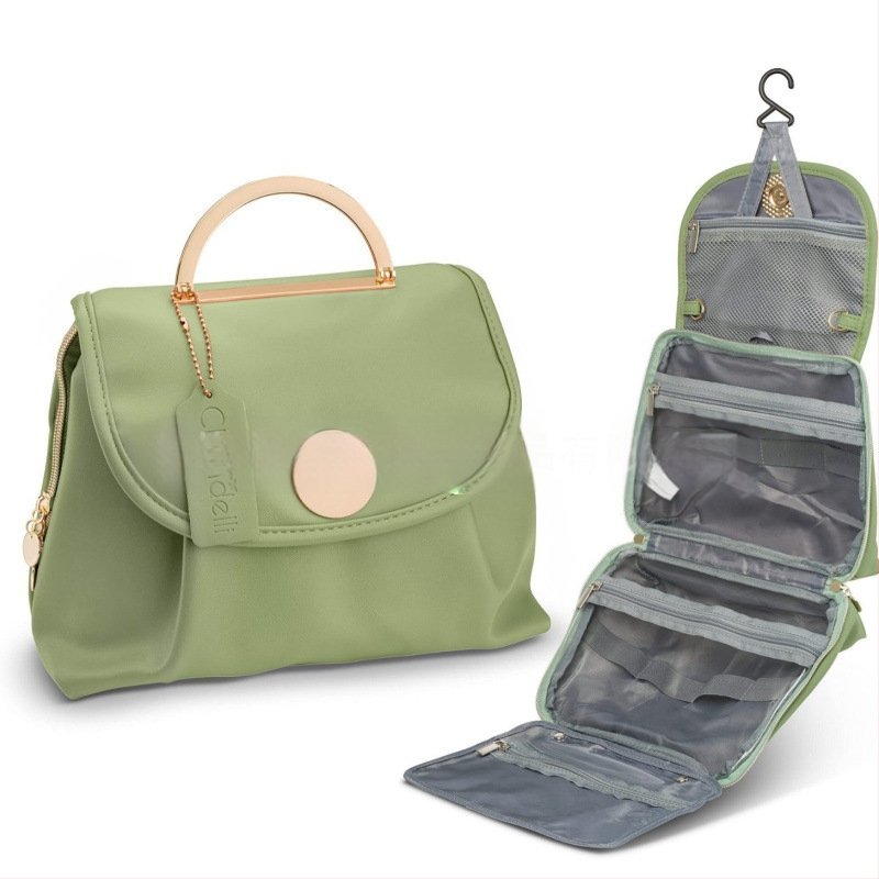 Δερμάτινο τσαντάκι καλλυντικών για ταξίδι – αγροτικό στυλ, με γάντζο, αποθήκευση