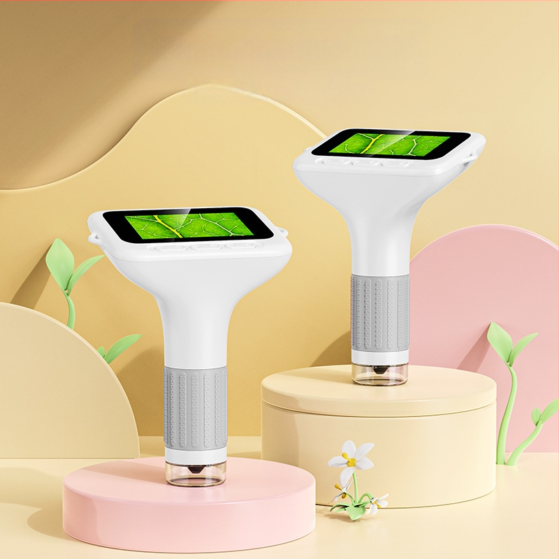 Παιδικό μικροσκόπιο χειρός για βιολογία/χημεία, φορητό ηλεκτρικό επιστημονικό σετ με περίβλημα από σιλικόνη, κατάλληλο για 7–14 ετών