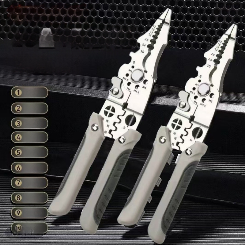 Štipaljke za skidanje izolacije – elektromos alat, automatsko skidanje, višestruke namjene, šiljasta čeljust, Starlight, rezanje niti, težina 50