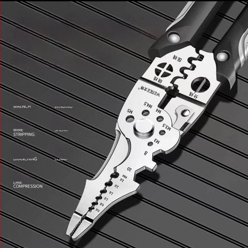 Štipaljke za skidanje izolacije – elektromos alat, automatsko skidanje, višestruke namjene, šiljasta čeljust, Starlight, rezanje niti, težina 50