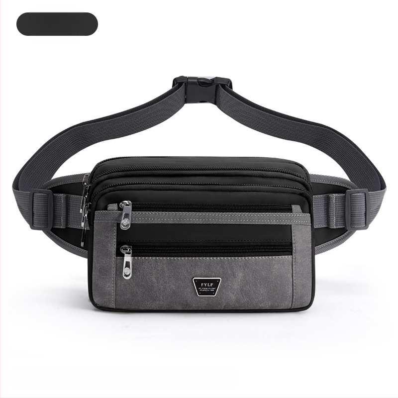 Pánska bedrová taška - Nylon, mestský minimalistický štýl, priedušná, veľká kapacita, podšívka z polyesteru