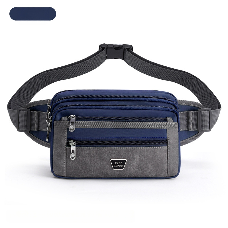 Pánska bedrová taška - Nylon, mestský minimalistický štýl, priedušná, veľká kapacita, podšívka z polyesteru