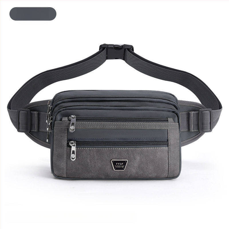 Pánska bedrová taška - Nylon, mestský minimalistický štýl, priedušná, veľká kapacita, podšívka z polyesteru