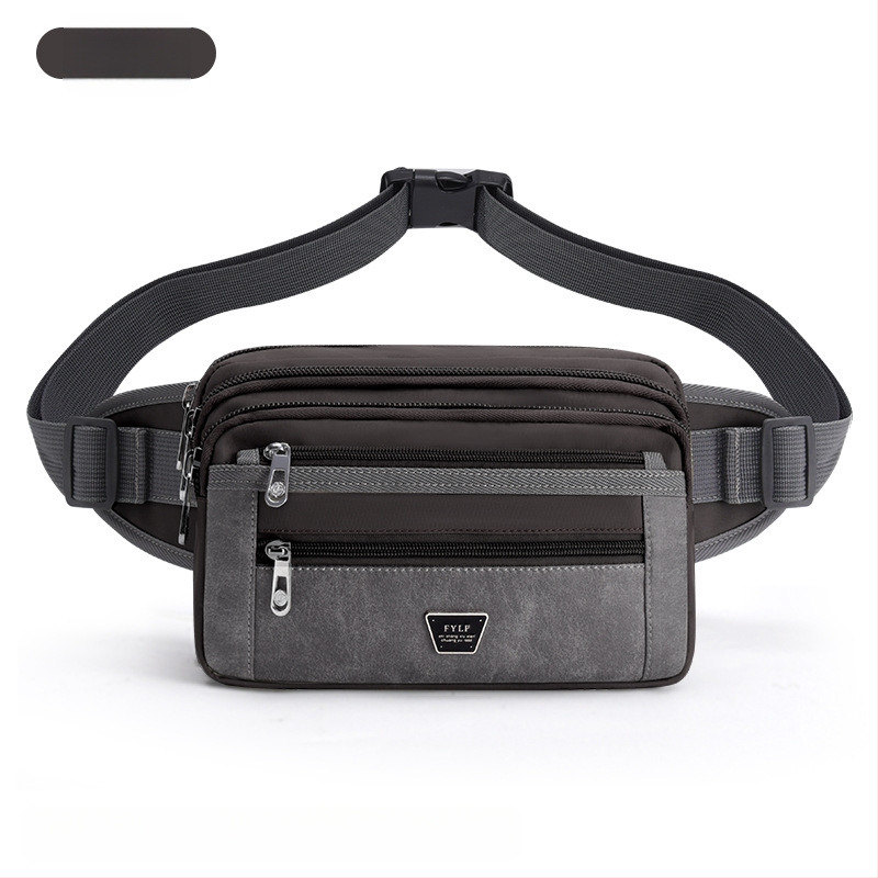 Pánska bedrová taška - Nylon, mestský minimalistický štýl, priedušná, veľká kapacita, podšívka z polyesteru