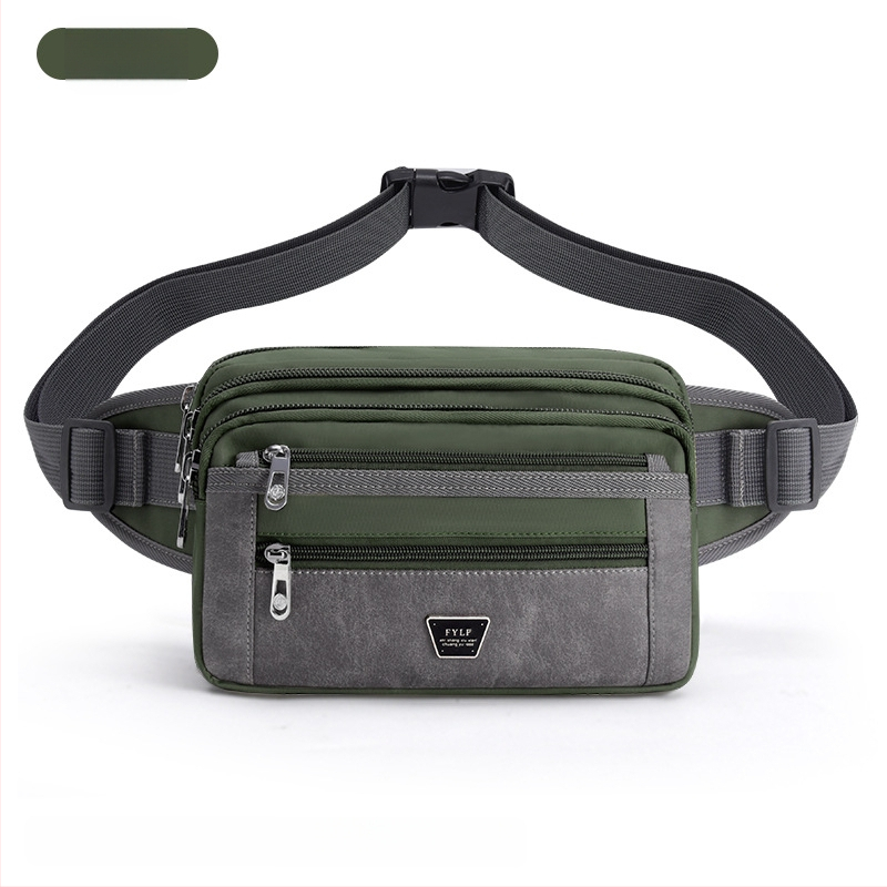 Pánska bedrová taška - Nylon, mestský minimalistický štýl, priedušná, veľká kapacita, podšívka z polyesteru