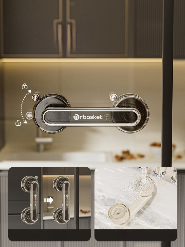 Durų rankena su siurbimo kilpa stiklo durims, be gręžimo, šiuolaikinis minimalistinis stilius – Mr basketball, modelis 2024062002