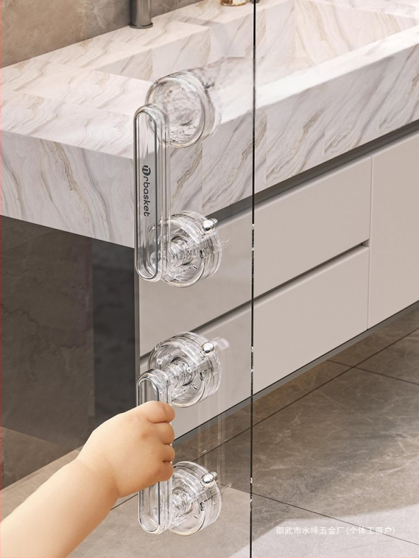 Durų rankena su siurbimo kilpa stiklo durims, be gręžimo, šiuolaikinis minimalistinis stilius – Mr basketball, modelis 2024062002