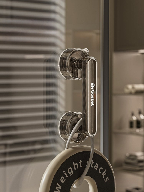 Durų rankena su siurbimo kilpa stiklo durims, be gręžimo, šiuolaikinis minimalistinis stilius – Mr basketball, modelis 2024062002