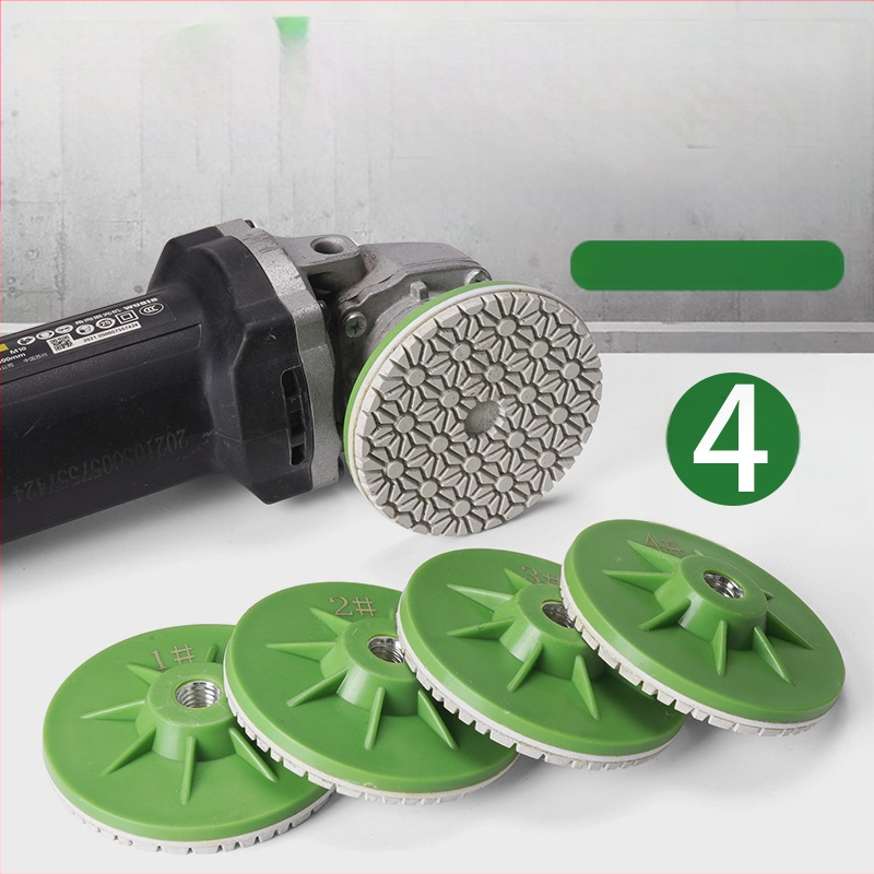 Presentable Четиристепен полировъчен диск за ъглошлайф, монолитен дизайн, полиране и шлайфане на мрамор, гранит и бетон