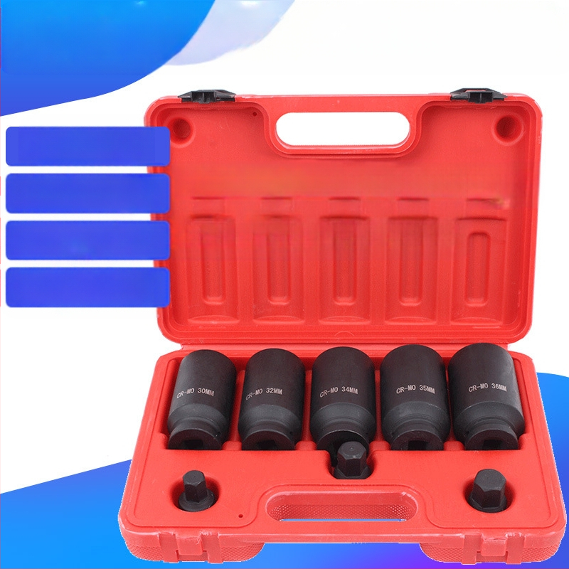 8 части 1/2-инчов пневматичен комплект торцеви гнезда с 12 ъгъла за ударен гайковерт — хром молибденова сплав