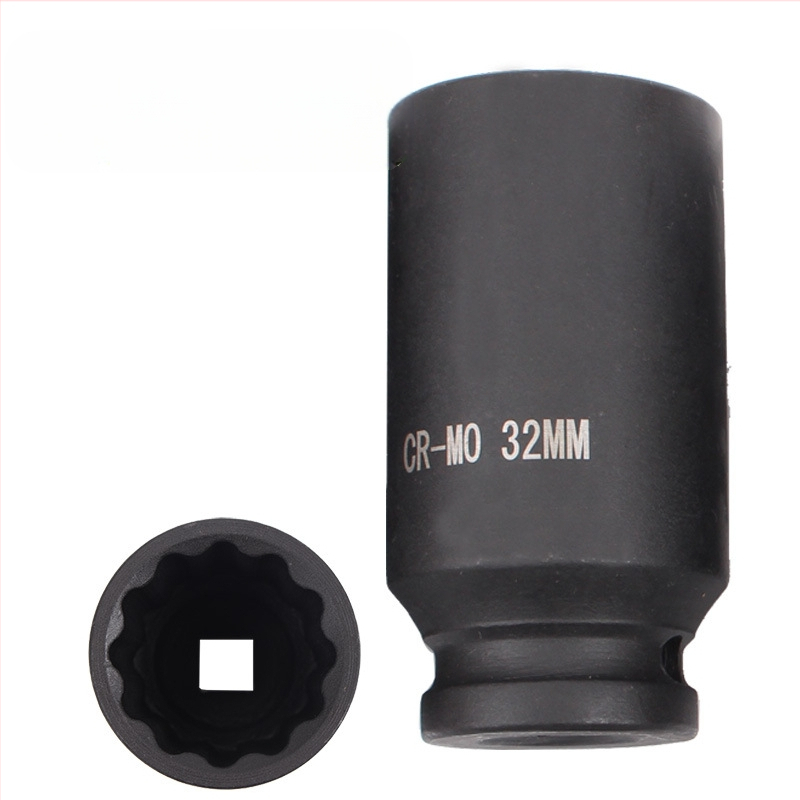 8 части 1/2-инчов пневматичен комплект торцеви гнезда с 12 ъгъла за ударен гайковерт — хром молибденова сплав