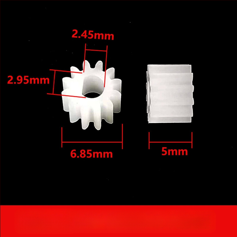 PVDF materiāla lineārās vadības zobu komplekts, 3 mm atveres, 12 un 15 zobu, vadības sliede, ar N20 reduktora motoru