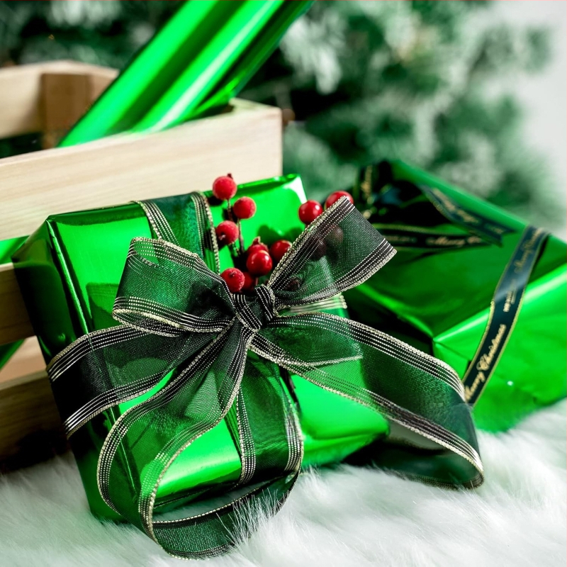 Хартия за опаковане на подаръци с метално фолио - за поводи като празници, партита, сватби, рождени дни и Коледа - Подаръчна опаковка - термоусукващ филм