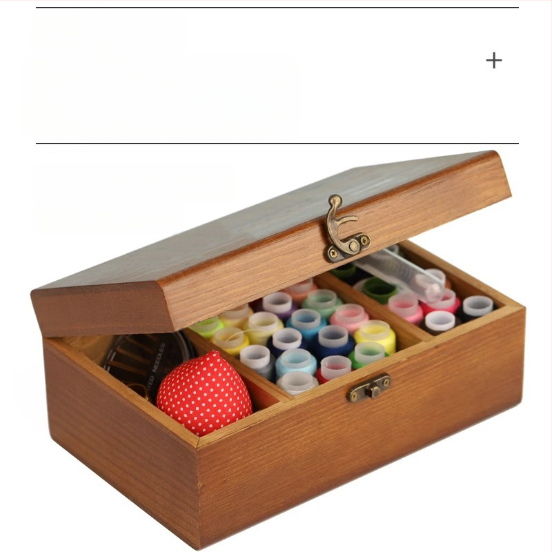 Дървена кутия за шиене — от масивно дърво; Марка: Hangpai Fabric; 30 бр. в кашон