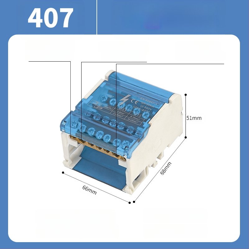 UKK paskirstymo dėžė, aukštos galios, gryna vario neutrali terminālė dėžė, modeliai 207/211/215/407/411/415, paskirstymo skydui