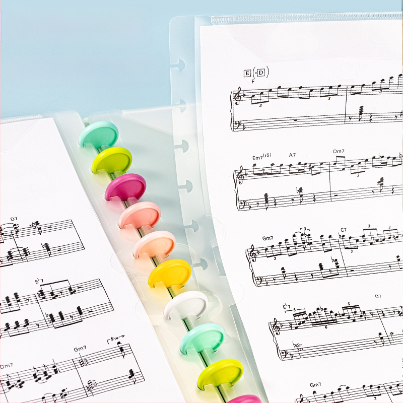A4 пластмасова папка за нотни листове с клип, презаписваща, антиотразяваща повърхност, за клавирни партитури, 40 страници, възможност за печат на лого