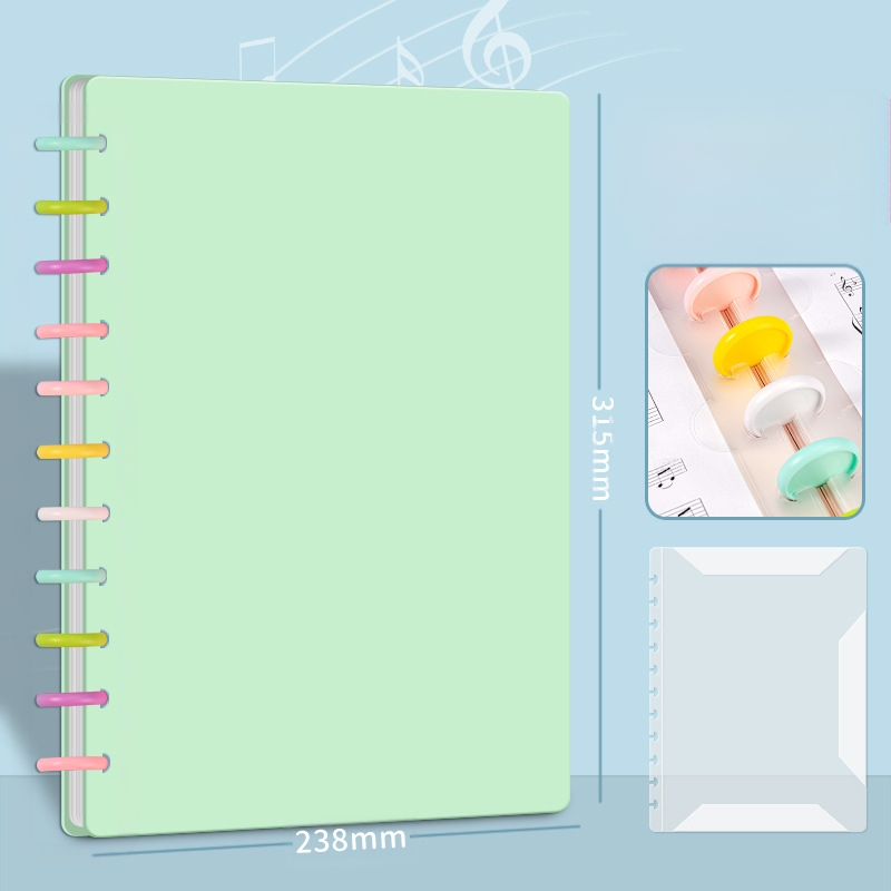 A4 пластмасова папка за нотни листове с клип, презаписваща, антиотразяваща повърхност, за клавирни партитури, 40 страници, възможност за печат на лого