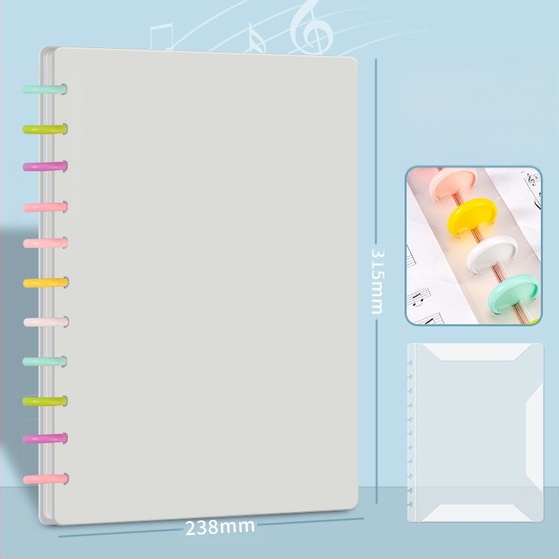 A4 пластмасова папка за нотни листове с клип, презаписваща, антиотразяваща повърхност, за клавирни партитури, 40 страници, възможност за печат на лого