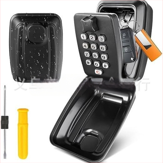 Mechaninė mygtuko slaptažodžio dėžutė iš aliuminio lydinio | 1 mm užrakinimo strypas | skirta laikyti raktus, banko korteles ir asmens tapatybės korteles | modernus minimalistinis dizainas