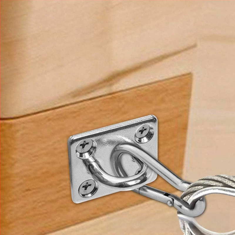 Nerūdijančio plieno durų sagties rinkinys, kvadratinė plokštė su akimi, hamako priedai