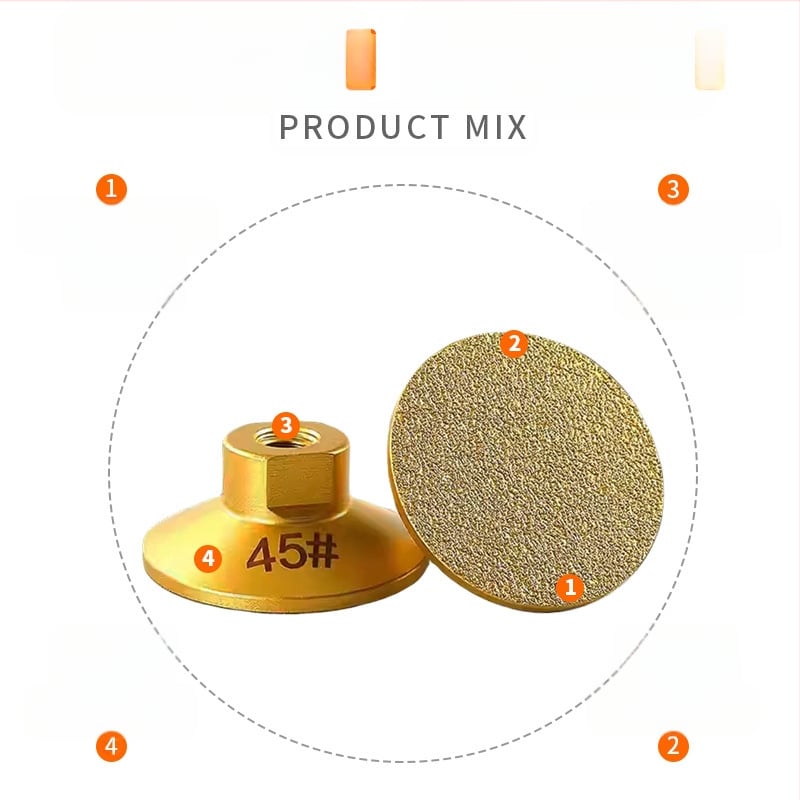 Brazēta diamenta plakā slīpēšanas galva leņķa slīpmašīnai un urbjmašīnai – piemērota akmenim, marmoram, keramiskām flīzēm, granītam un akmeni