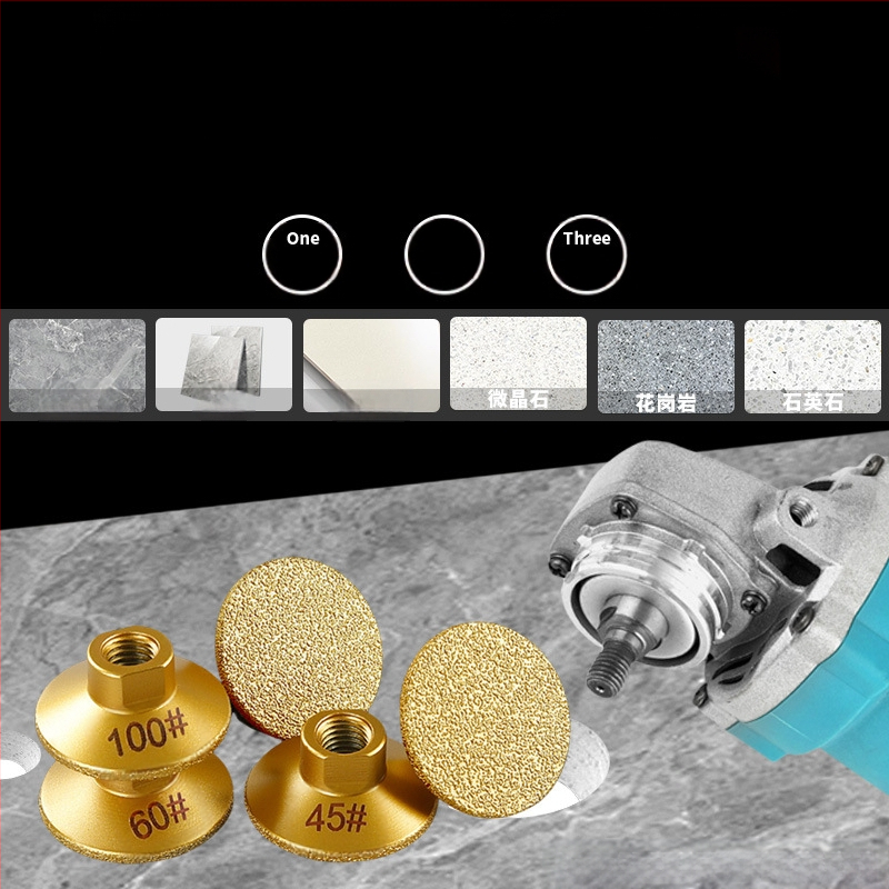 Brazēta diamenta plakā slīpēšanas galva leņķa slīpmašīnai un urbjmašīnai – piemērota akmenim, marmoram, keramiskām flīzēm, granītam un akmeni