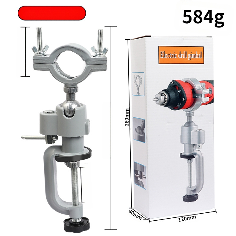 Univerzális forgó kis asztali fogó, 360° elforgatás, ADC12 alumínium ötvözet, fúróhoz tartó