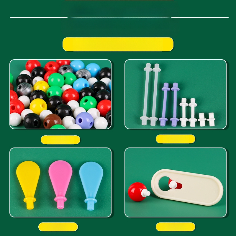 Молекулен модел на структурата, топка-пръчка модел, демонстративно учебно помагало за органични молекули в кристална форма, пластмаса, 540 g