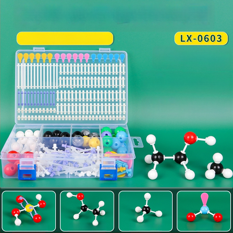 Молекулен модел на структурата, топка-пръчка модел, демонстративно учебно помагало за органични молекули в кристална форма, пластмаса, 540 g