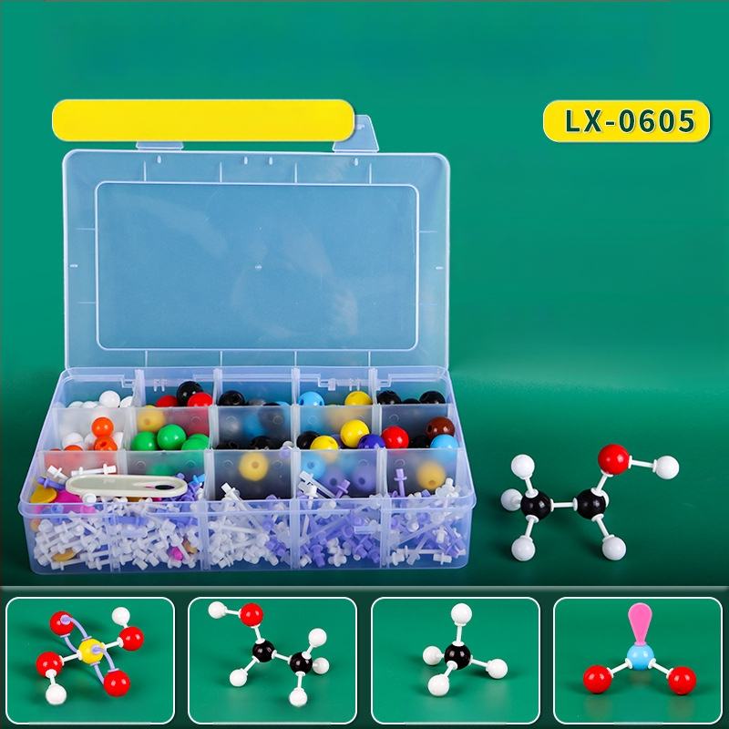 Молекулен модел на структурата, топка-пръчка модел, демонстративно учебно помагало за органични молекули в кристална форма, пластмаса, 540 g