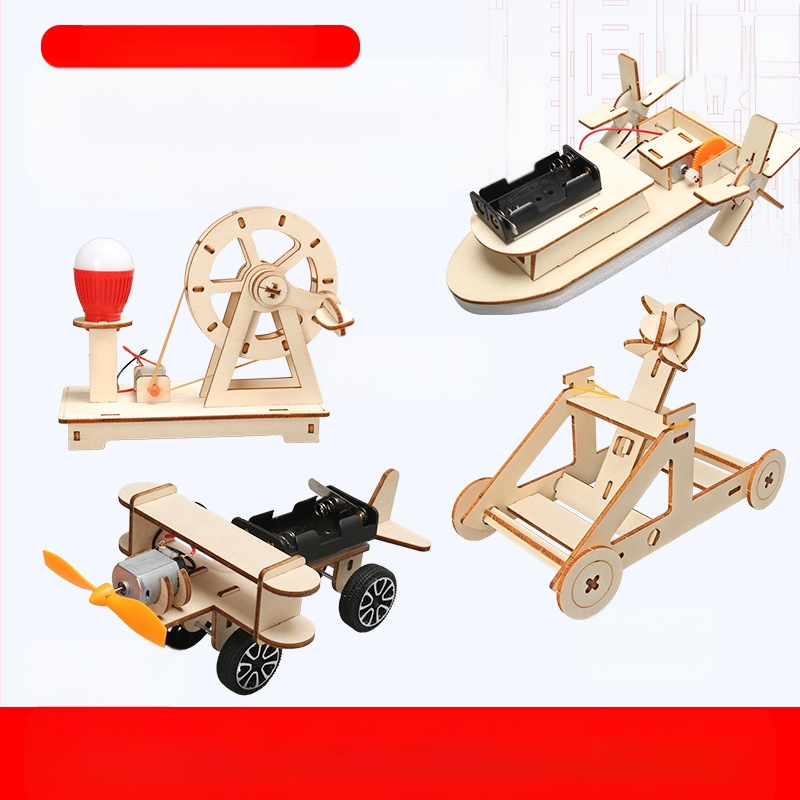 Medinis mokslinių eksperimentų rinkinys DIY fiziniams išradimams, neelektrinis, daugiafunkcinis, amžius 7-14 metų