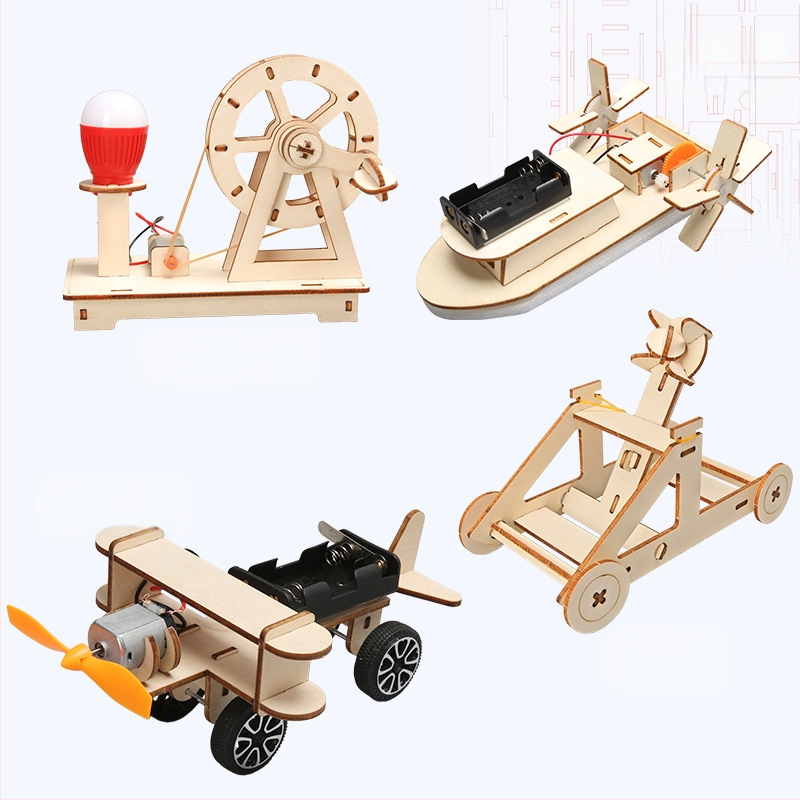 Medinis mokslinių eksperimentų rinkinys DIY fiziniams išradimams, neelektrinis, daugiafunkcinis, amžius 7-14 metų