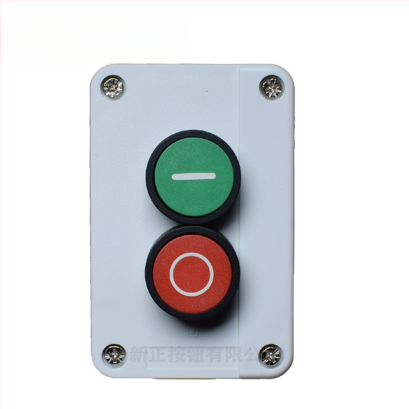 Pradžios/Pertraukos mygtuko dėžė – atspari vandeniui serija, veržlėmis laidų jungtis, -40–70°C, 0–500V, plastinis priekinis žiedas, 3 000 000 ciklų tarnavimo laikas