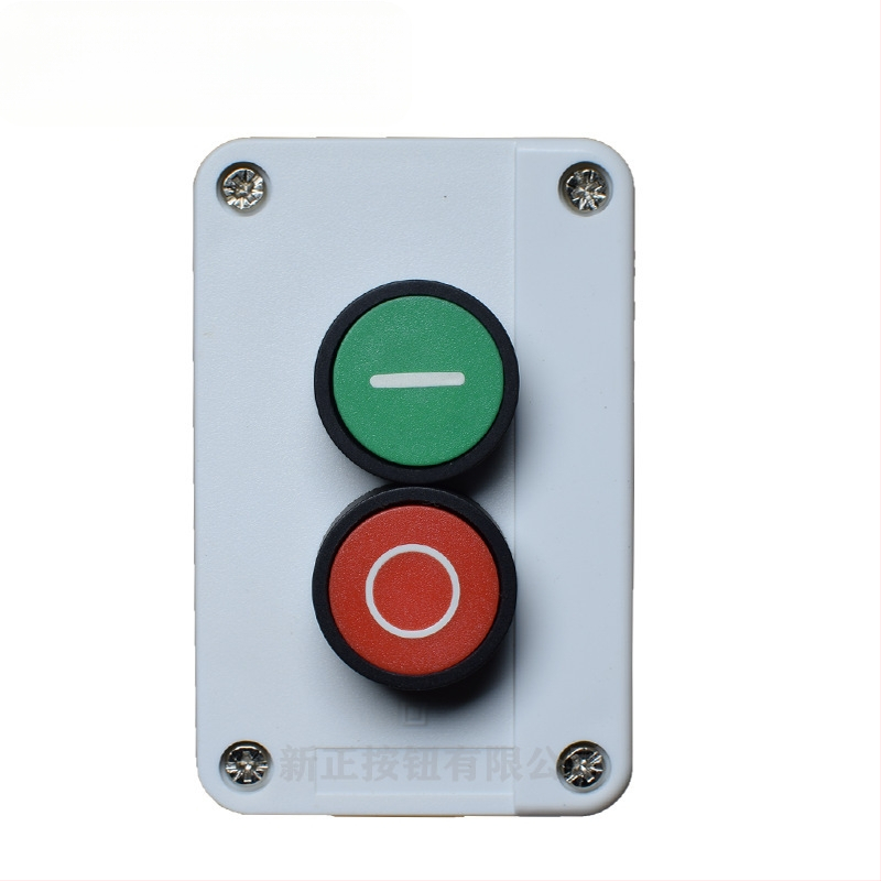 Pradžios/Pertraukos mygtuko dėžė – atspari vandeniui serija, veržlėmis laidų jungtis, -40–70°C, 0–500V, plastinis priekinis žiedas, 3 000 000 ciklų tarnavimo laikas