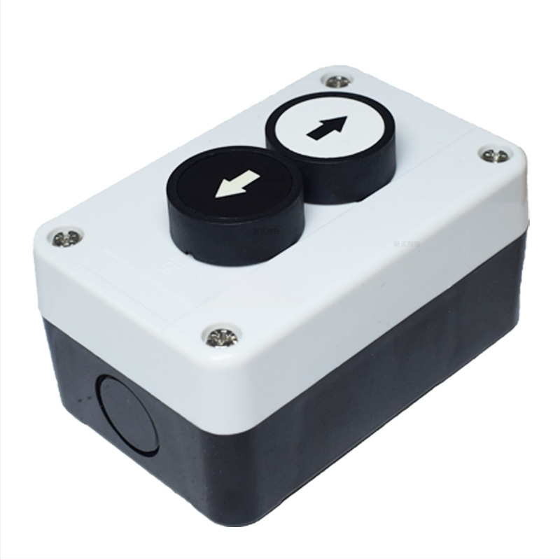 Pradžios/Pertraukos mygtuko dėžė – atspari vandeniui serija, veržlėmis laidų jungtis, -40–70°C, 0–500V, plastinis priekinis žiedas, 3 000 000 ciklų tarnavimo laikas