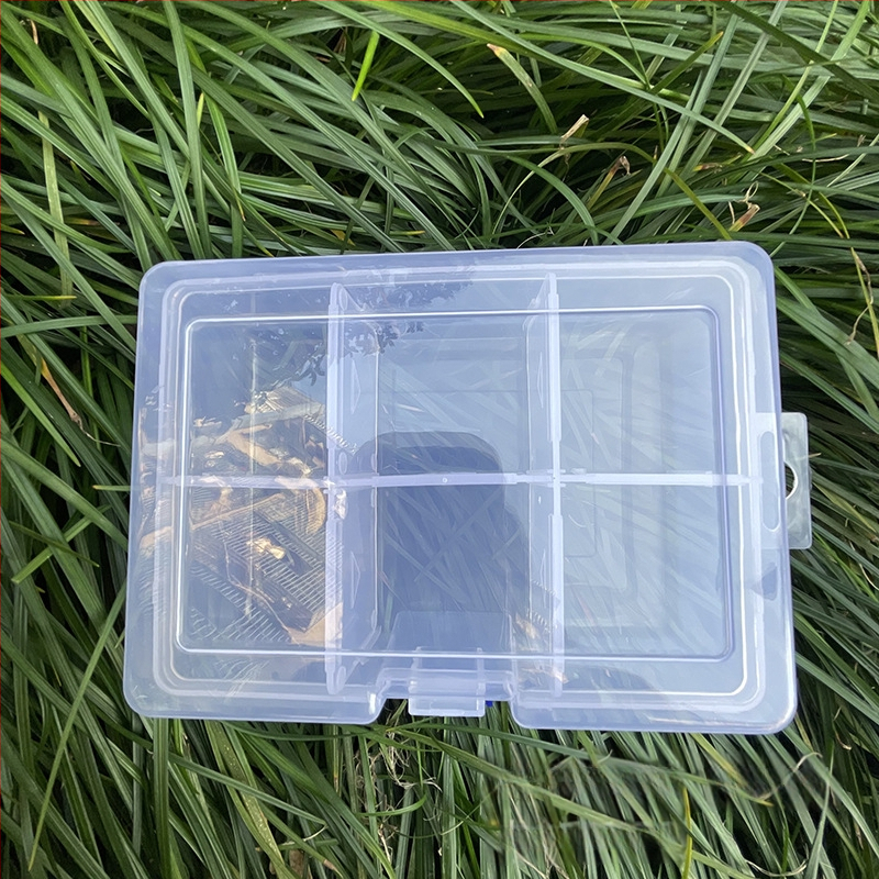 Десктоп кутия за съхранение с 12 отделения и слот за карти, PP пластмаса, прозрачно, с разделители, прахоустойчива, капацитет 1,6 л