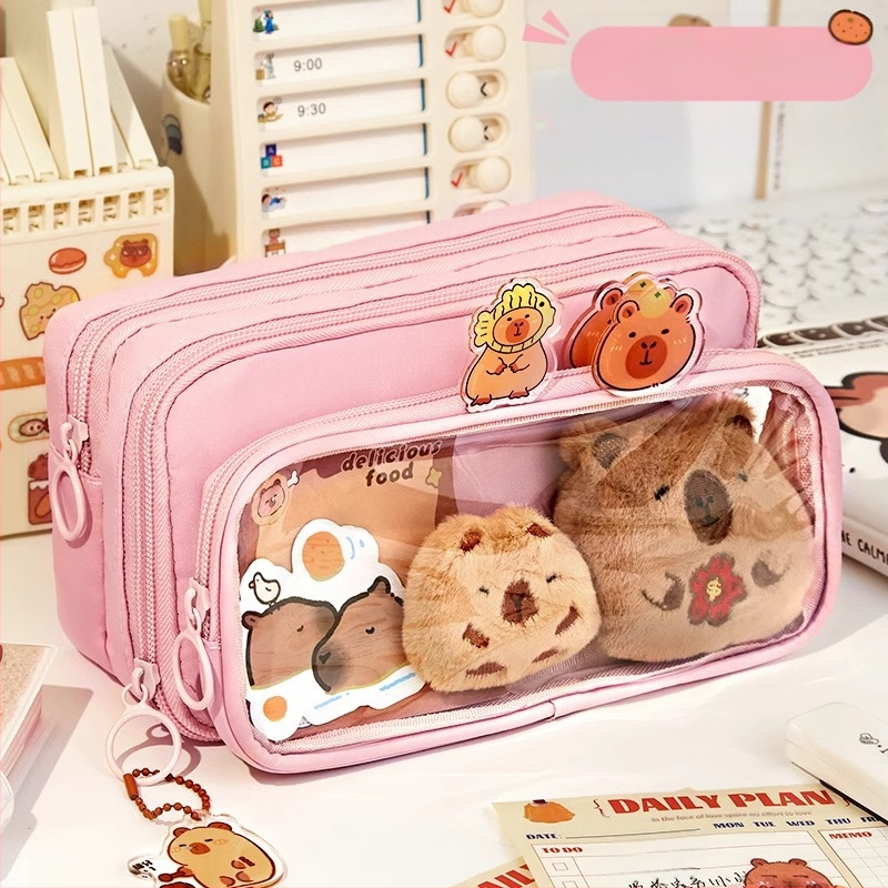 Platneni neseser za olovke s velikim kapacitetom, korejskog stila, za učenike osnovne i srednje škole