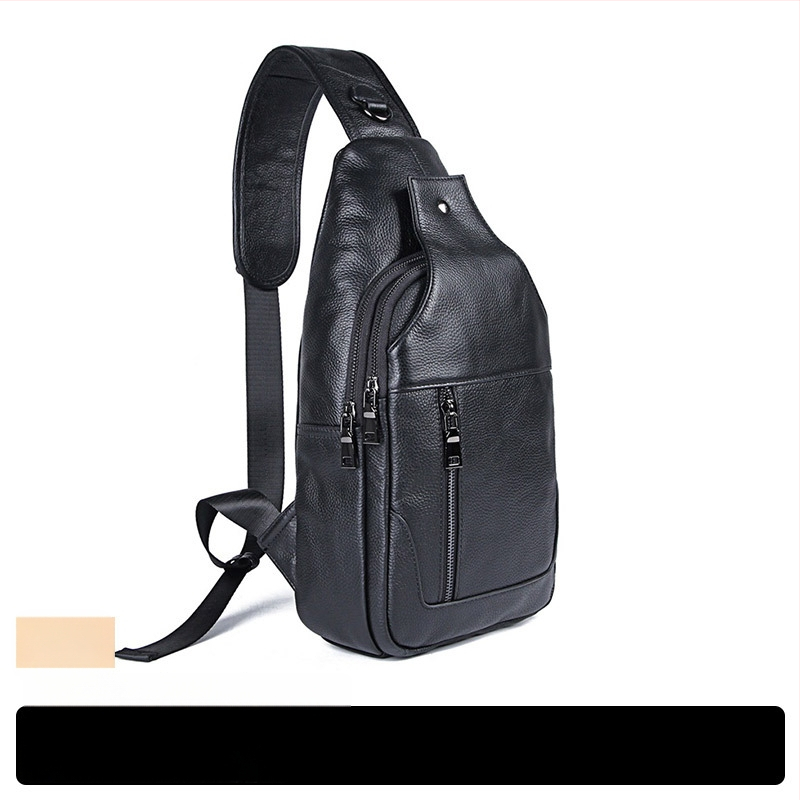 Vyriski odinė krūtinės rankinė, viršutinio sluoksnio karvės odos, atspari vandeniui, miesto stilius, per petį