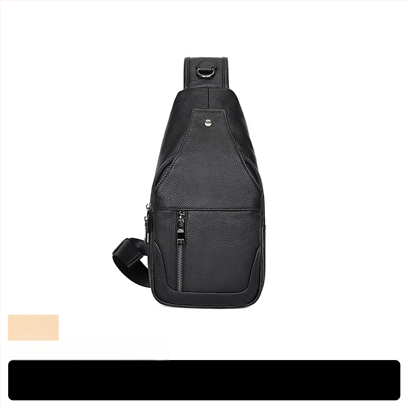 Vyriski odinė krūtinės rankinė, viršutinio sluoksnio karvės odos, atspari vandeniui, miesto stilius, per petį