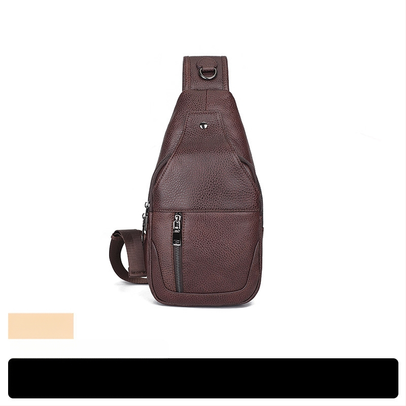 Vyriski odinė krūtinės rankinė, viršutinio sluoksnio karvės odos, atspari vandeniui, miesto stilius, per petį