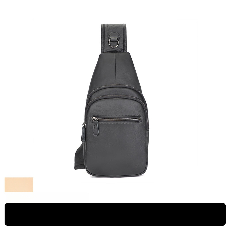 Vyriski odinė krūtinės rankinė, viršutinio sluoksnio karvės odos, atspari vandeniui, miesto stilius, per petį